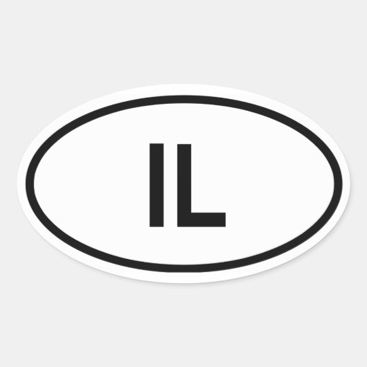 Illinois, IL Ovaler Aufkleber (Vorderseite)