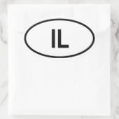 Illinois, IL Ovaler Aufkleber (Tasche)