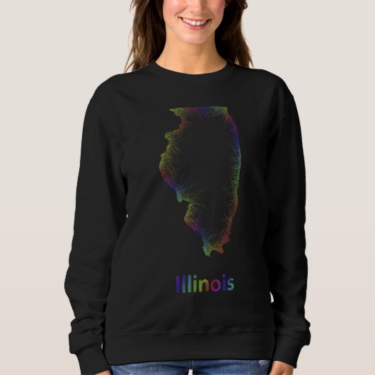 Illinois IL Pride Prairie State Map Chicago Lake M Sweatshirt (Vorderseite)