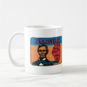 Illinois IL Vintager Staat Label Tasse (Links)