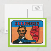 Illinois IL Vintager Staat Postkarte (Vorne/Hinten)