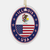 Illinois, Illinois-T - Shirt, Illinois-Aufkleber, Keramik Ornament (Rechts)