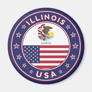 Illinois, Illinois-T - Shirt, Illinois-Aufkleber, Magnet
