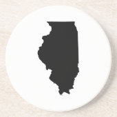 Illinois in Schwarz und Weiß Getränkeuntersetzer (Vorne)