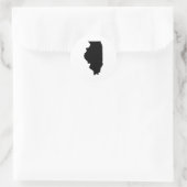 Illinois in Schwarz und Weiß Runder Aufkleber (Tasche)