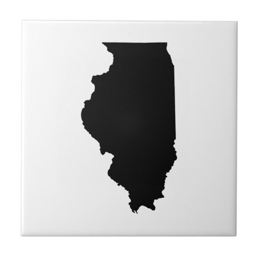 Illinois in Schwarzweiß Fliese (Vorderseite)