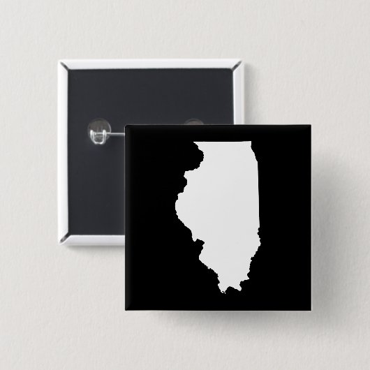 Illinois in Weiß und Schwarz Button (Vorne & Hinten)