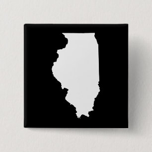 Illinois in Weiß und Schwarz Button