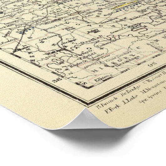 Illinois, Indiana, Iowa, Missouri Poster (Ecke)