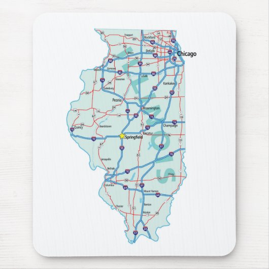 Illinois Interstate Map Mousepad (Vorne)