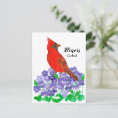 Illinois Kardinal Lila Holzgewölbe Postkarte (Stehend Vorderseite)