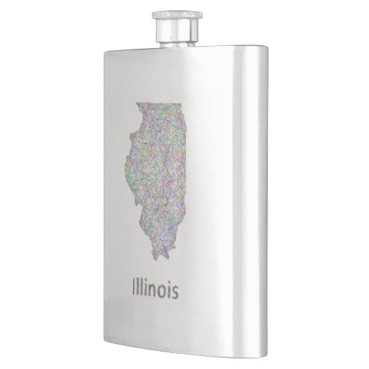 Illinois-Karte Flachmann (Links)