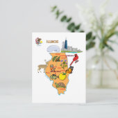 Illinois Karte mit touristischen Zielen (Stehend Vorderseite)