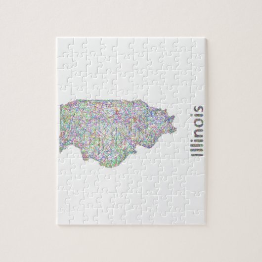 Illinois-Karte Puzzle (Vertikal)