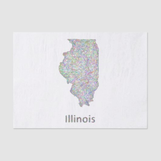 Illinois-Karte Seidenpapier (Vorderseite)