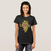 Illinois Karte und Text T-Shirt (Vorne ganz)