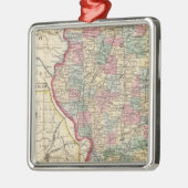 Illinois Karte von Mitchell Silbernes Ornament (Links)