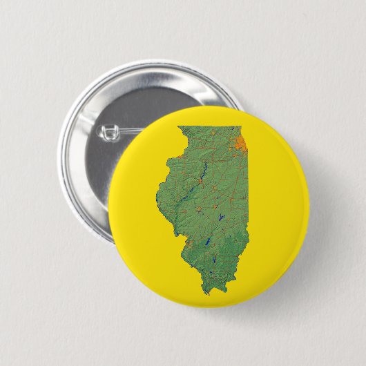 Illinois-Karten-Knopf Button (Vorne & Hinten)