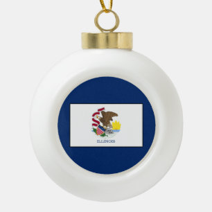 Illinois Keramik Kugel-Ornament