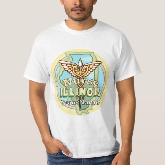 Illinois Krankenschwester Caduceus T-Shirt (Vorderseite)