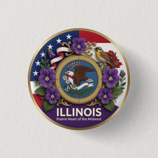 Illinois Land Of Lincoln Erbe ✦ Button (Vorderseite)