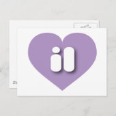Illinois lavenheart - I Liebe il Postkarte (Vorne/Hinten)
