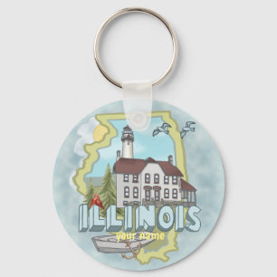 Illinois Leuchtturm Schlüsselanhänger