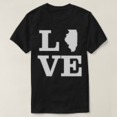 Illinois Liebe Design Staat Kontur Illinois Zuhaus T-Shirt (Design vorne)
