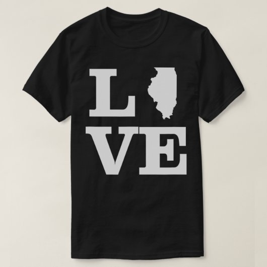 Illinois Liebe Design Staat Kontur Illinois Zuhaus T-Shirt (Design vorne)