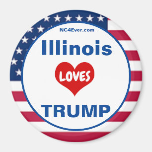 Illinois LIEBEN TRUMP Patriotischer Kühlschrank Magnet