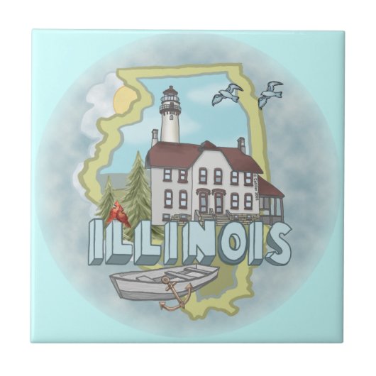 Illinois Lighthouse Fliesen (Vorderseite)