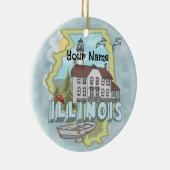 Illinois Lighthouse individuelle Name Keramik Ornament (Rechts)