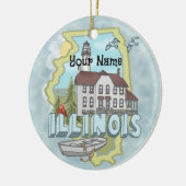 Illinois Lighthouse individuelle Name Keramik Ornament (Links)