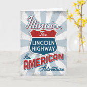 Illinois Lincoln Highway Vintag Amerika Karte (Gelbe Blume)