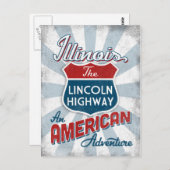 Illinois Lincoln Highway Vintag Amerika Postkarte (Vorne/Hinten)