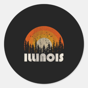 Illinois - lustige Natur Vintage-Wandern 60er 70er Runder Aufkleber