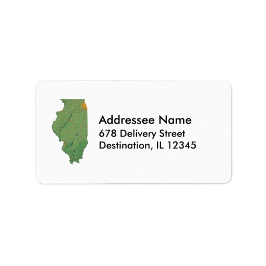 Illinois Map Address Label Adressaufkleber (Vorne)