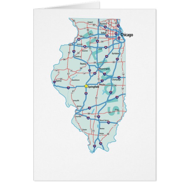 Illinois Map Blank Card (Vorne)