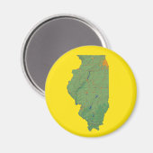 Illinois Map Magnet (Vorderseite/Rückseite)