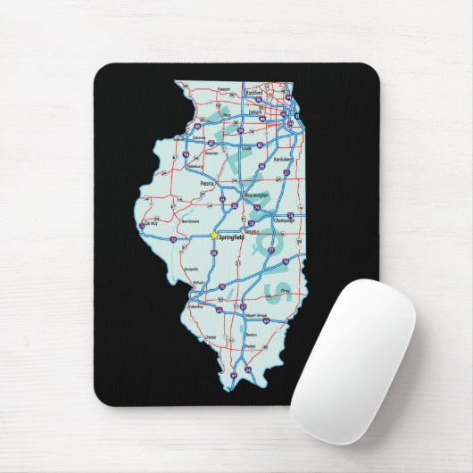 Illinois Map Mousepad (Mit Mouse)