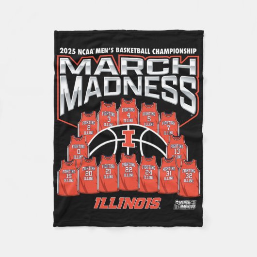 Illinois March Madness 2025 Men's Sketll Nil  Fleecedecke (Vorderseite)
