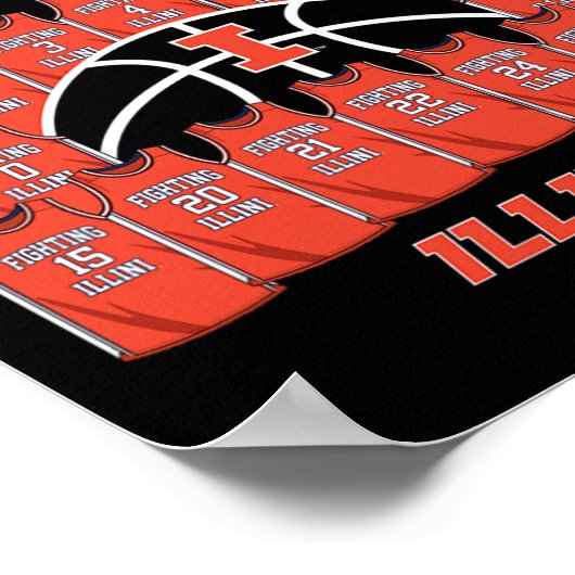 Illinois March Madness 2025 Men's Sketll Nil Poster (Ecke)