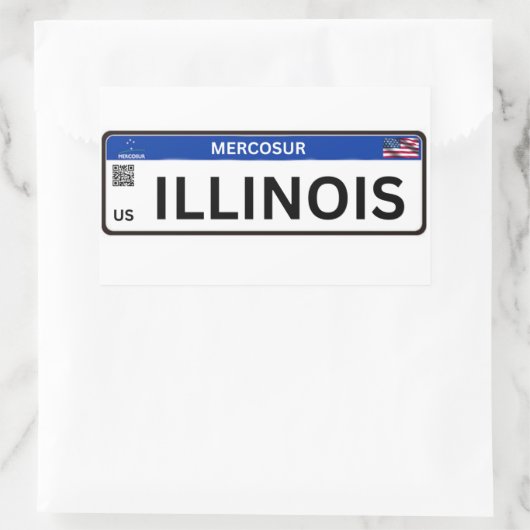 Illinois Mercosur Rechteckiger Aufkleber (Tasche)
