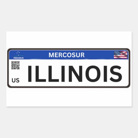 Illinois Mercosur Rechteckiger Aufkleber (Vorderseite)
