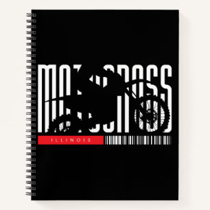 Illinois Motocross Motorrad-Silhouette Notizblock