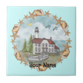 Illinois Muscheln Leuchtturm Tile Fliese (Vorderseite)