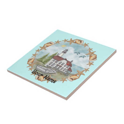 Illinois Muscheln Leuchtturm Tile Fliese (Seite)