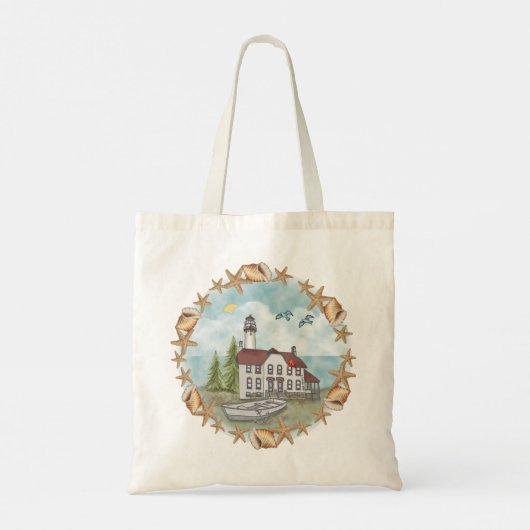 Illinois Muscheln Leuchtturm Tote Tasche (Rückseite)