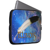 ILLINOIS Nation & Feather Space Laptop Sleeve (Vorne Rechts)