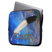ILLINOIS Nation & Feather Space Laptop Sleeve (Vorderseite Links)